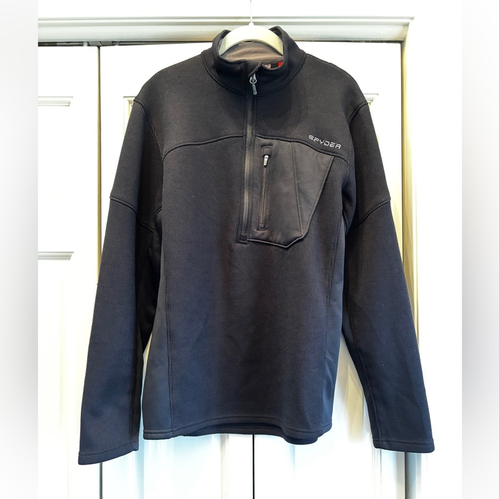 Spyder Black 1/4 Zip Pullover, M